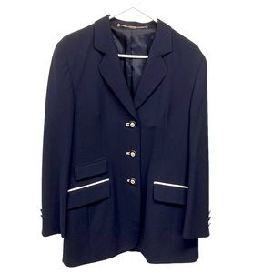 BASLER Horst Basler Long Blazer 8 (German 38) Navy with white piping